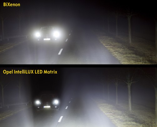 Światło „omija” przestrzeń wokół pojazdów, ale pozostała część drogi i jej otoczenia nadal są jasno oświetlone.